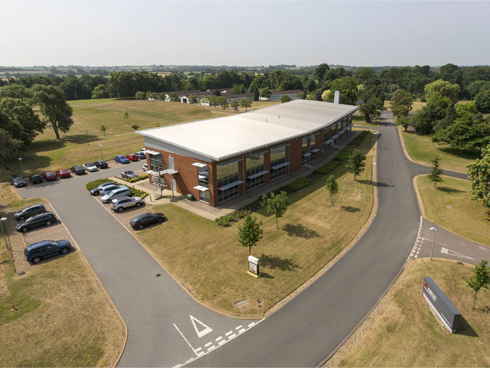 Aerial view of Building 500 Abbey Park offices Leamington Spa and Warwick