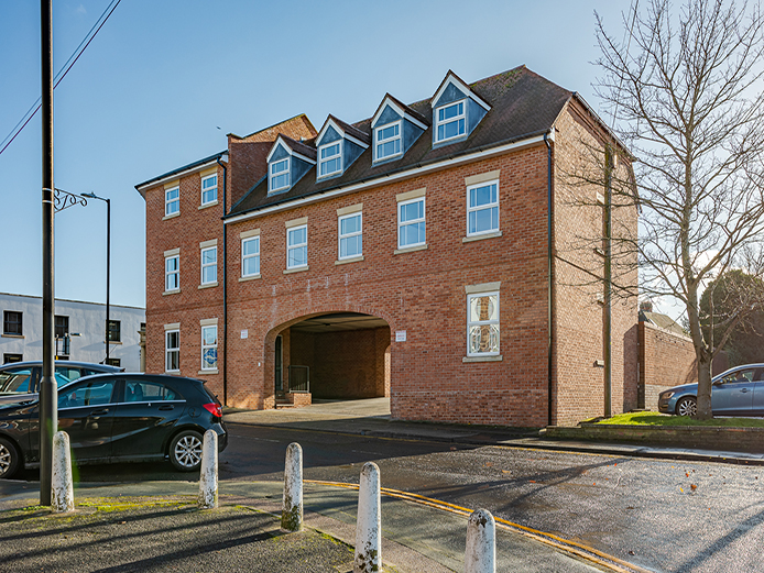 Exterior side view of Wingfield Court offices for sale or to rent Coleshill, M42