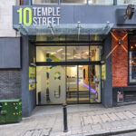 10 Temple Street's stylish entrance - a contemporary office building in Birmingham city centre with a fully fitted suite to let