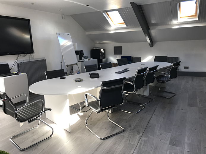 Modern, furnished meeting room at 155 Bromford Lane offices to let