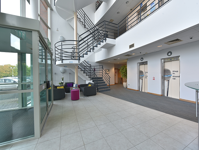 Reception area of HQ style offices to let Worcester
