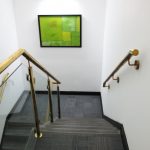 Brightly lit stairwell at Sovereign Court offices Birmingham Jewellery Quarter