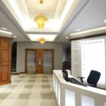 Reception showing commissionaire area within Lancaster House offices Birmingham