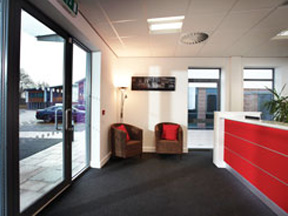 Reception view of Topaz Office to rent in Bromsgrove