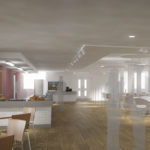 CGI of Abbey Park offices employee dining area - offices Coventry, Leamington Spa, Warwick, Kenilworth