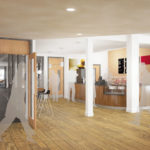 CGI of Abbey Park offices employee café area - offices Warwick, Leamington Spa, Warwick, Coventry