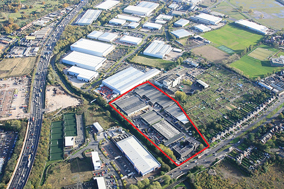 aerial view of tamebridge industrial estate warehouse birmingham