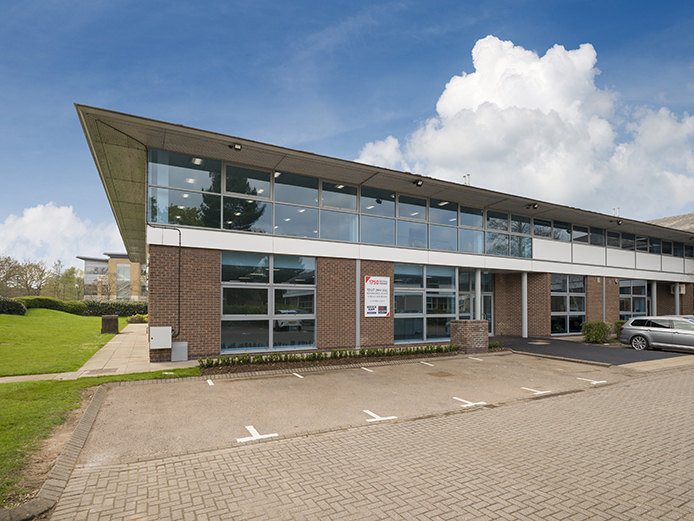 External view and car parking of 1750 Solihull Parkway offices Birmingham Business Park