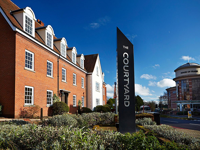 Photo of The Courtyard offices in Solihull with House of Fraser in the background - Solihull office market research Q3 2019