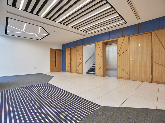 Reception area of 1 Waterfront Business Park offices Brierley Hill