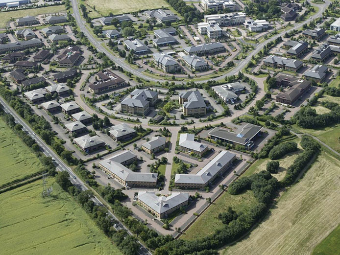 Aerial shot of Birmingham Business Park's Grade 'A' office space