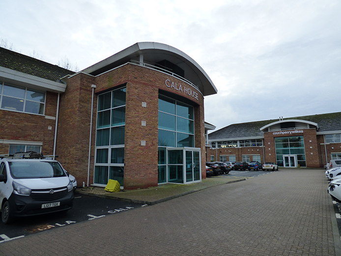 Cala House offices Solihull - showing entrance to double-height reception
