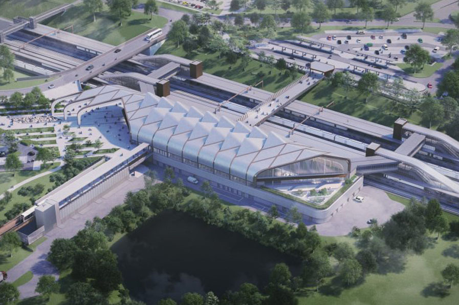 CGI of HS2 Interchange Station, Solihull - will drive the Solihull office market