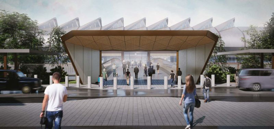 CGI of HS2 Interchange Station - vital infrastructure works for the Solihull office market