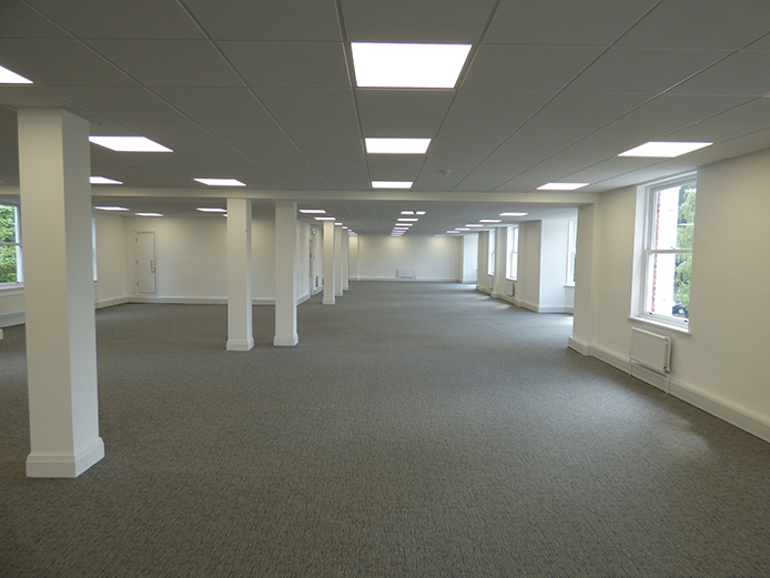 Internal view of first floor open plan offices Solihull