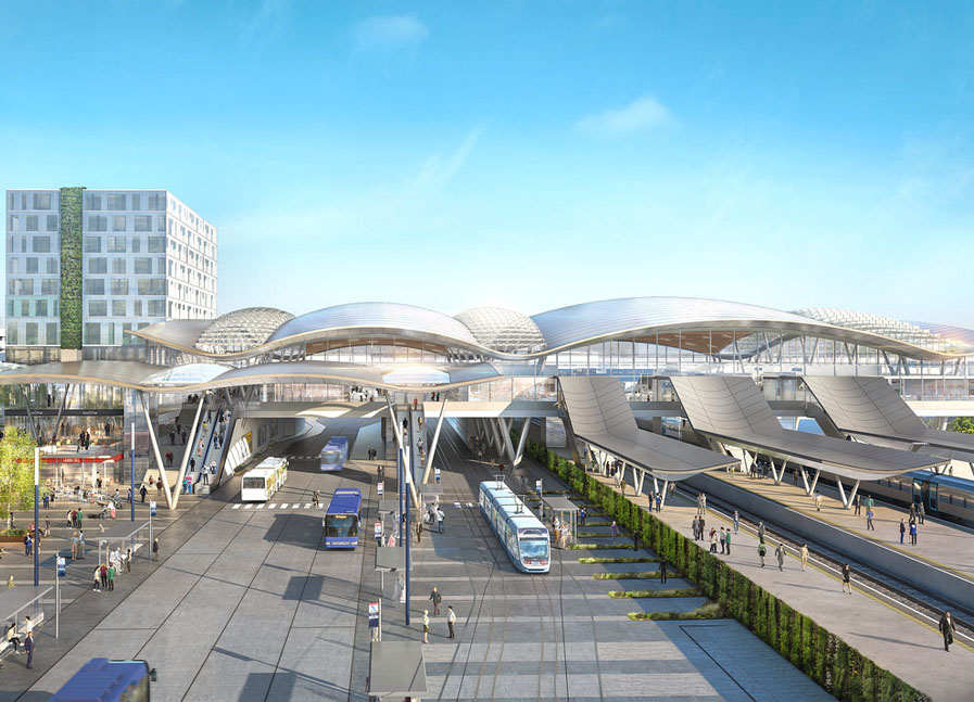 CGI of Birmingham International Station