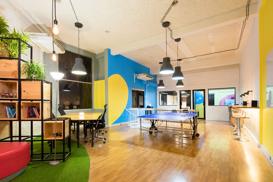 A colourful breakout area in a typical tech company offices, a sector of the market that Birmingham needs to attract