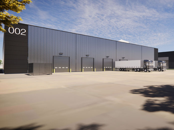 Exterior CGI at Diamond, industrial warehouse R&D opportunity on Birmingham Business Park, Solihull