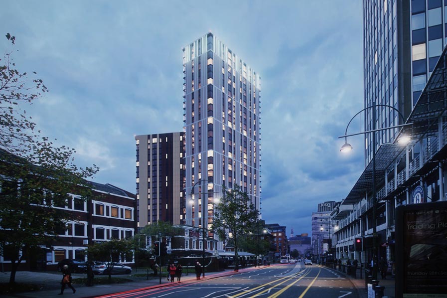 The Bank residential development on Broad Street in Birmingham managed by KWB Birmingham Commercial Property Agents