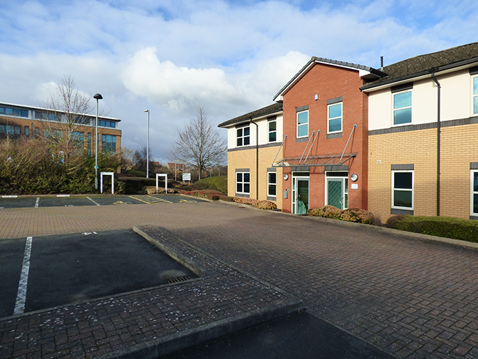 View from car park for 12 The Courtyard, offices Bromsgrove