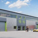 CGI of industrial warehouse units at Holbrook Park
