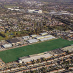 Aerial of site for new Holbrook Park trade counters and industrial units to let Coventry