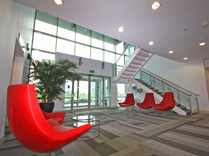 Reception area within Building 500 office space Leamington Spa