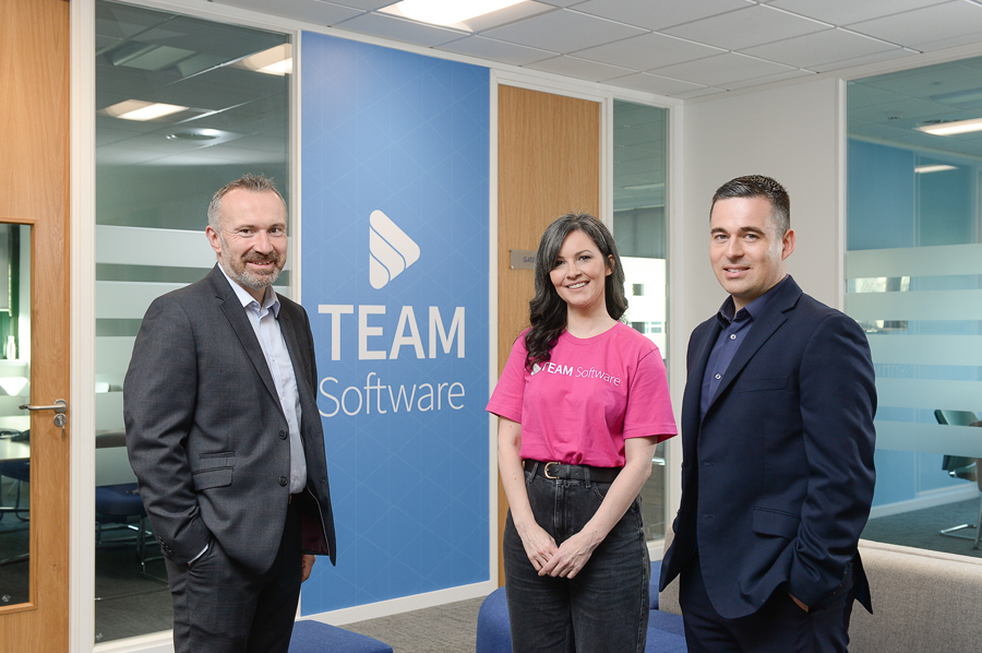 Malcolm Jones – Director of Office Agency for KWB; Louise Allen – Head of Support for TEAM Software, new occupiers at One Waterfront Business Park; Max Shelley – Associate for Bulleys