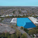 Aerial view of Prime Park industrial development Birmingham showing site outline