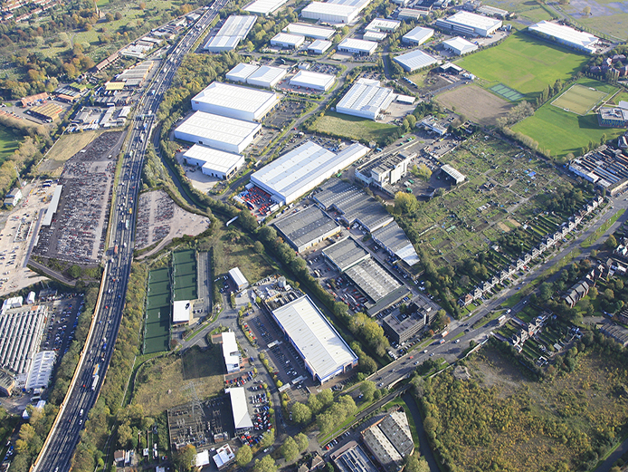 Aerial view of Tamebridge Industrial Estate industrial units to let Birmingham