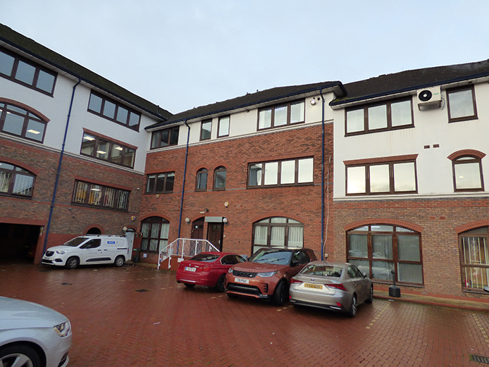 Exterior and car parking at Gatsby Court offices Birmingham