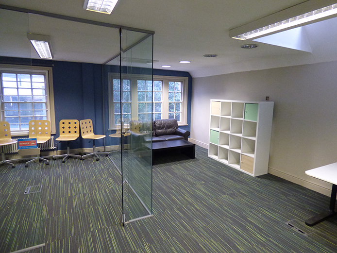 Internal office space and glazed meeting room at 695 Warwick Road offices to let Solihull