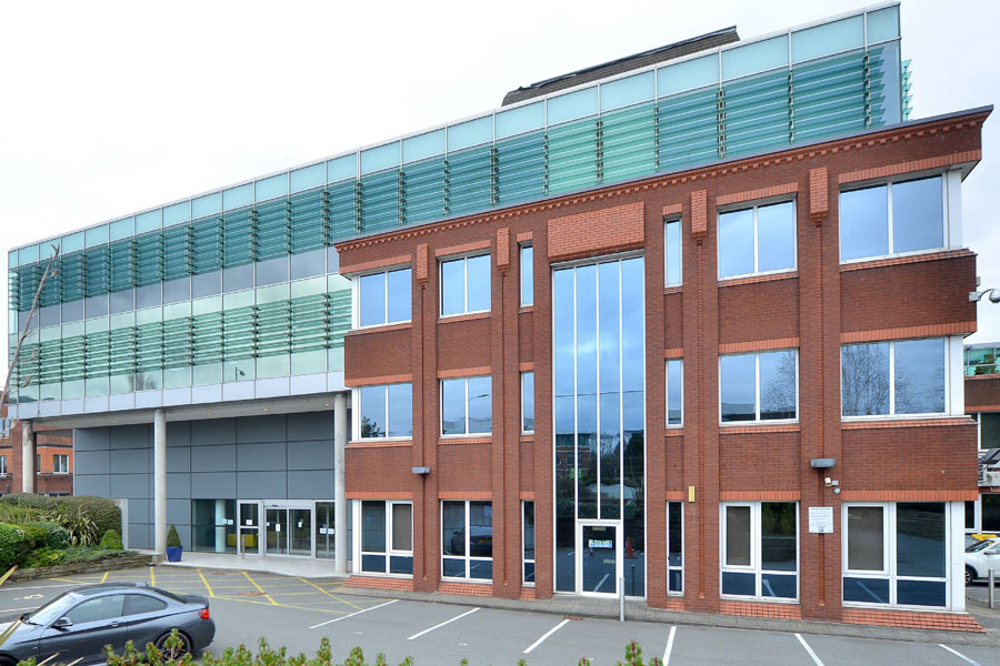 External and car park of Building 300 Trinity Park which restaurant group Boparan has chosen for its Solihull offices