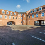 View of courtyard car parking at Wingfield Court offices to rent or for sale Coleshill, M42