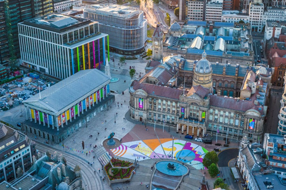Aerial of Victoria Square and Paradise during Commonwealth Games