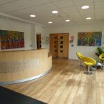 Reception area of Coleshill offices to rent