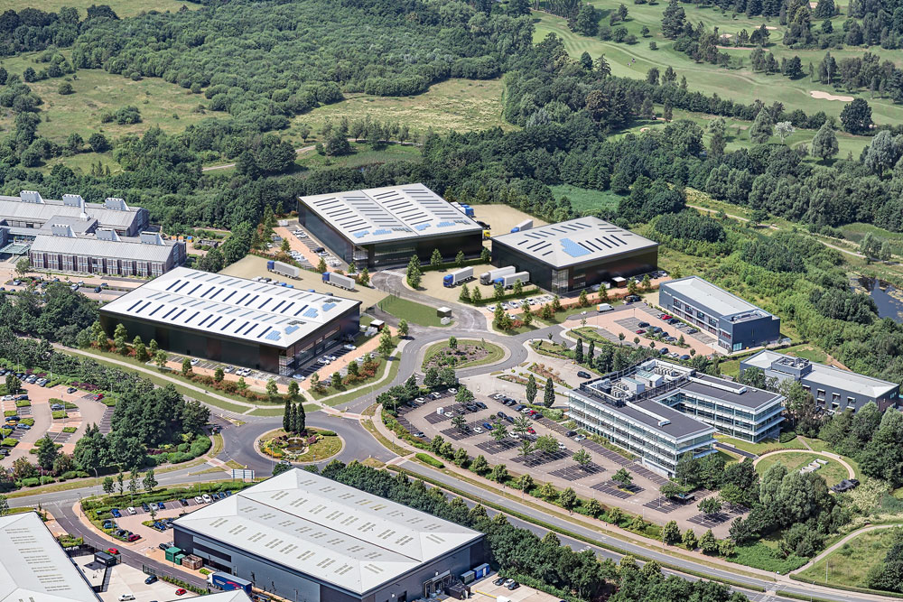 Aerial view of Blythe Valley Business Park, Junction 4 of the M42