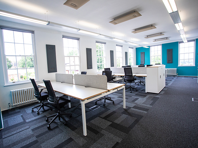 Open plan M42 Coleshill offices suitable for 1-50 on-site staff