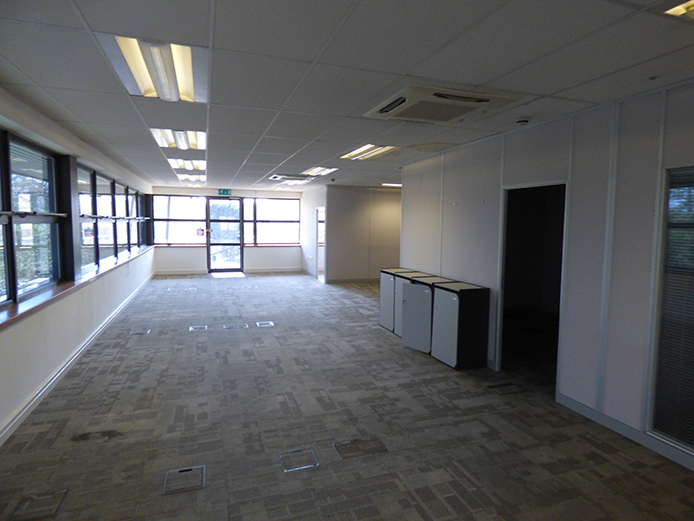 Interior view, open plan office space at 2425 & 2426 Regents Court, self-contained office building for sale on Birmingham Business Park