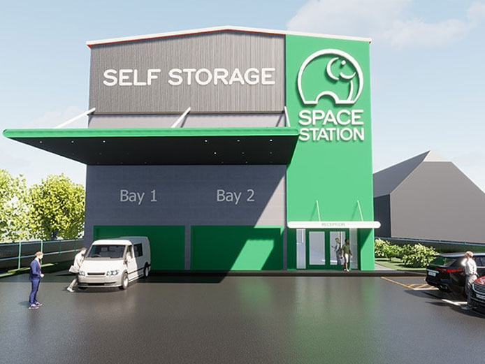 Space Station self-storage unit at Castle Bromwich, due for completion August 2023, one of two new storage units opening in the Midlands