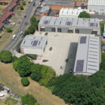 Overhead view of Garretts Green Trade Park, a new-build industrial units available October 2026