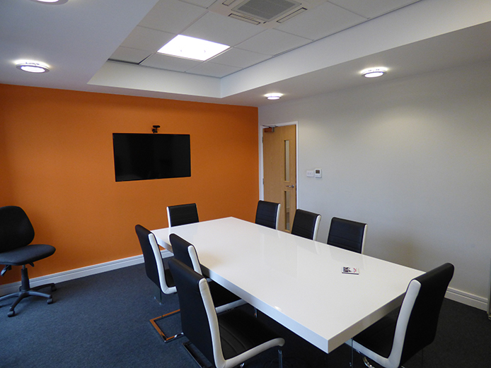 Refurbished meeting room at bright, spacious offices for sale in Solihull at Birmingham Business Park