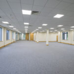 Interior, open plan office space at Nelson House, self-contained offices to let Solihull