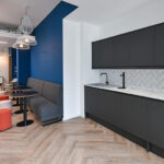 Kitchen facilities and breakout areas at fully fitted office suite Birmingham city centre