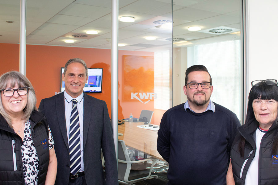 Jim Duffy, new Managing Director of KWB Corporate Cleaning, alongside his team