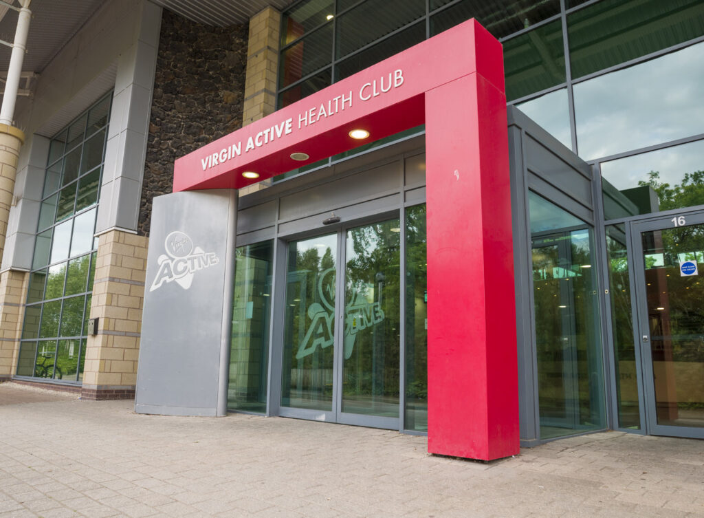 Entrance to Virgin Active gym at Blythe Valley Business Park