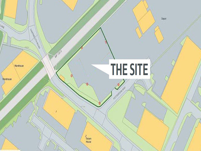 Smethwick open storage land site plan, with road connections and prominent local occupiers