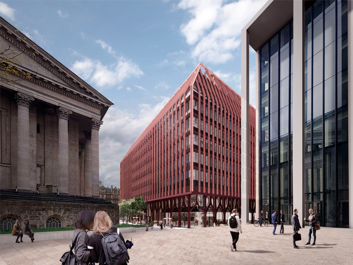 CGI of Three Chamberlain Square - Birmingham office market Q2 2023 lettings show education and serviced office occupiers top the figures