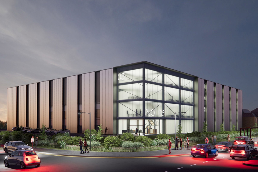 CGI of indicative plot for Sterling Pharmaceuticals' new HQ at Longbridge Business Park, Birmingham secured by KWB Industrial
