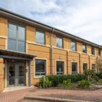 Close up of the two storey offices to let in Birmingham Business Park